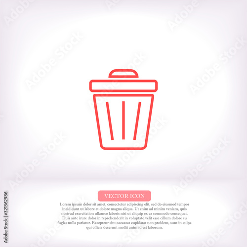 Trash vector icon , lorem ipsum Flat design