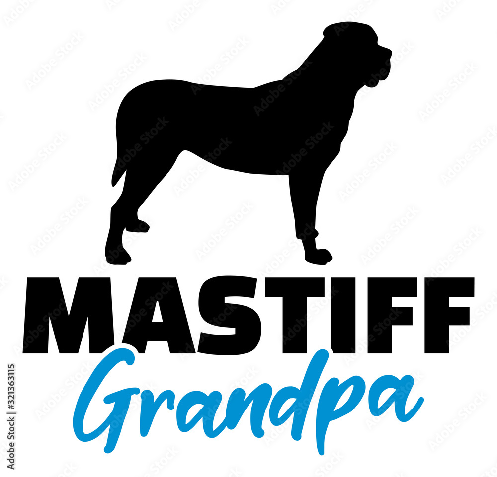 Mastiff Grandpa with silhouette