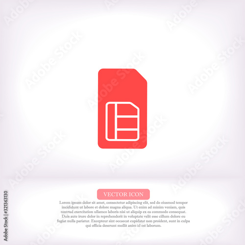 Sim card icon , lorem ipsum Flat design