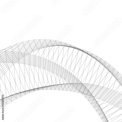 architecture abstract futuristic design 3d. Vector illustration 