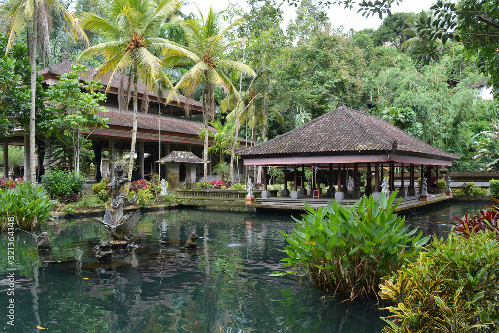 Pavilion in the Lake at Gung Kawi Sebatu Temple in Bali, Indonesia Pavilion in the Lake at Gung Kawi Sebatu Temple in Bali, Indonesia