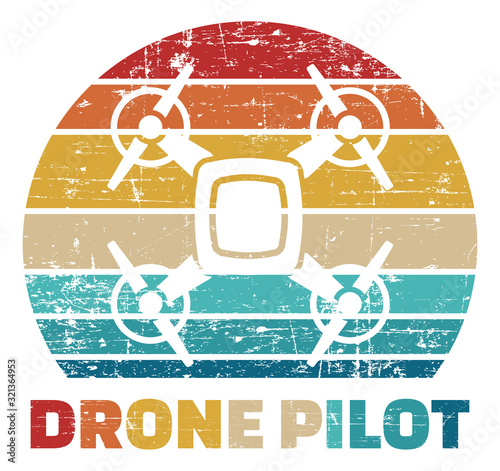 Drone Pilot Icon in vintage colors