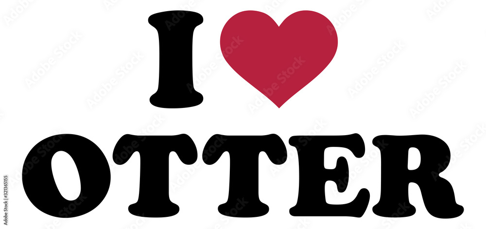 I love otter heart icon I love otter heart icon