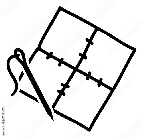 Quilting needle and patch