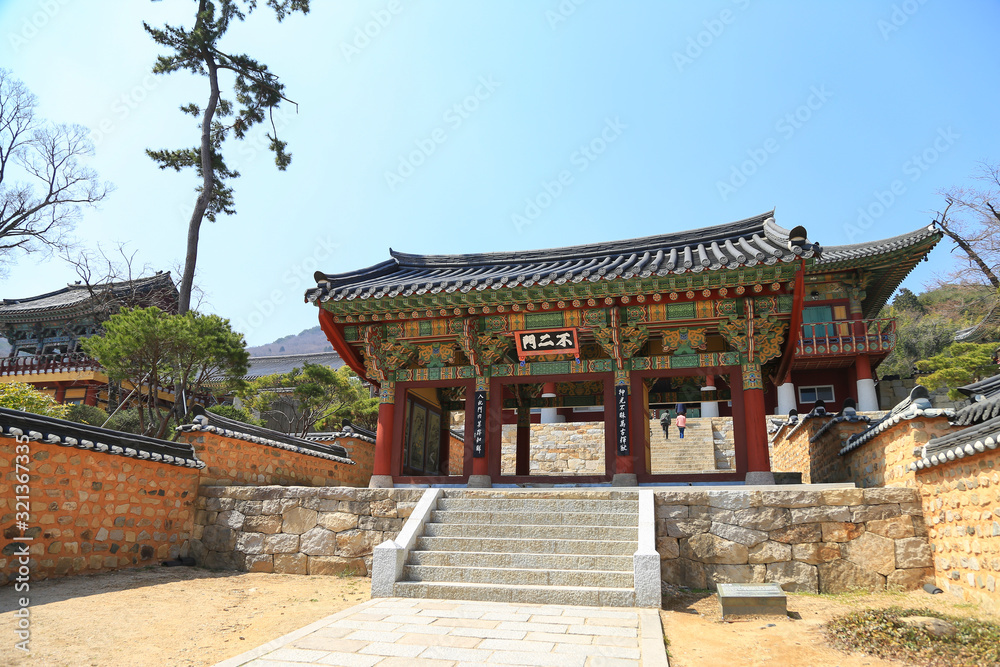Busan, South Korea, Gate of famous Beomeosa Temple Busan, South Korea, Gate of famous Beomeosa Temple