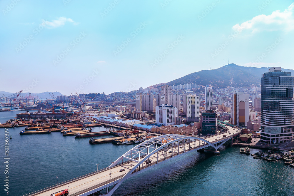 Busan, Korea , Busandaegyo Bridge to Yeongdo island