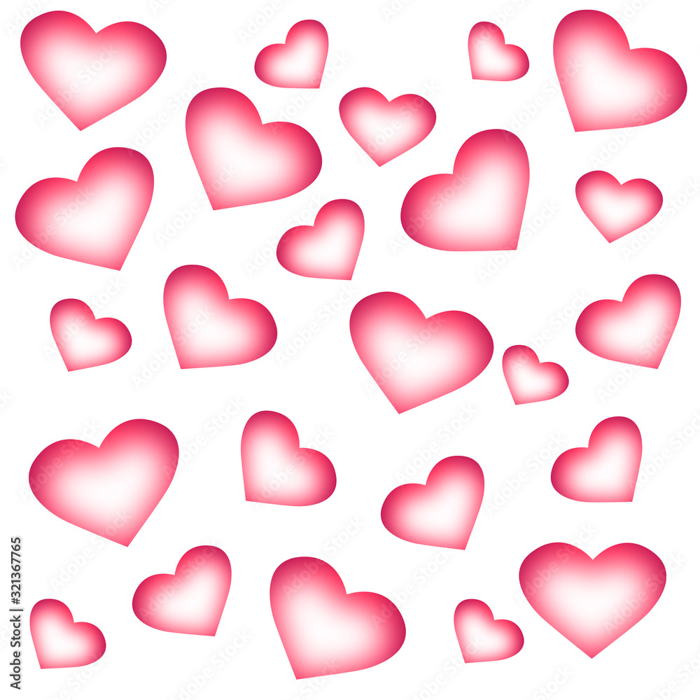 
pattern of red hearts on a white background for festive decoration, for packaging, textiles