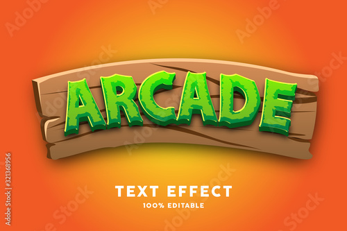 Green with wood game text style effect