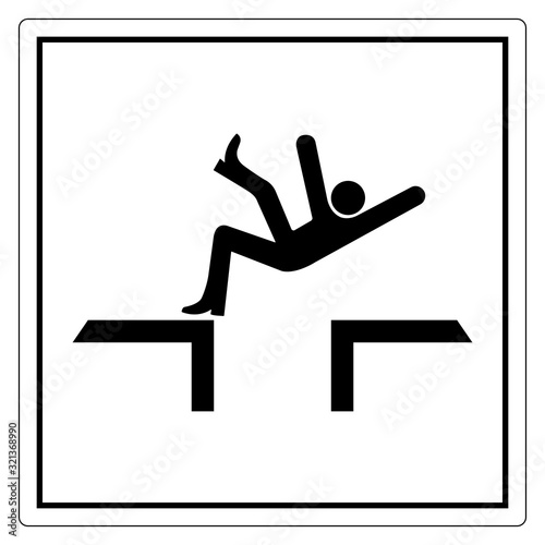 Fall Hazard Symbol Sign, Vector Illustration, Isolate On White Background Label .EPS10