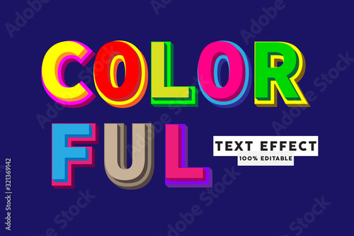 Colorful text style effect, editable text