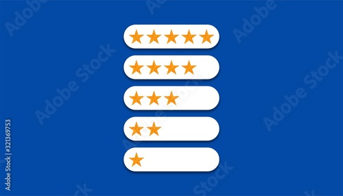 Star rating vector illustration, web banner design, discount card, promotion, flyer layout, ad, advertisement, printing media.
