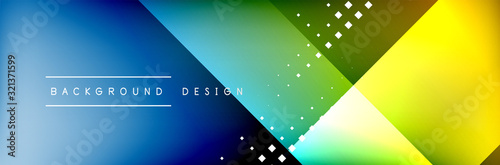 Abstract background - squares and lines composition created with lights and shadows. Technology or business digital template