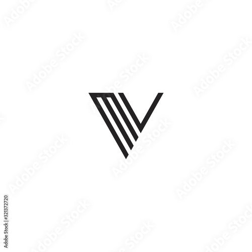 MV M V letter logo design template