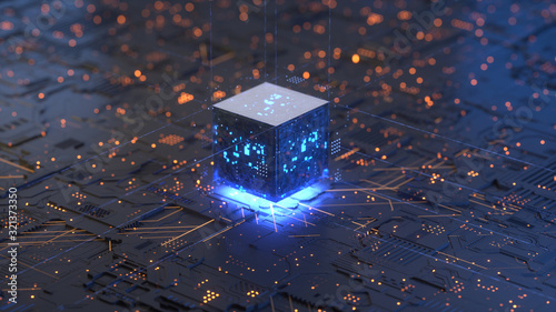 Central Computer Processors CPU concept. 3d rendering,conceptual image.