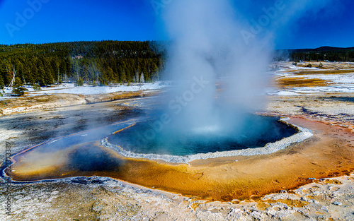 Canvas Print CRESTED POOL, YELLOWSTONE