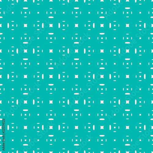 Vector minimalist seamless pattern. Subtle abstract geometric texture with small squares, dots. Simple minimal background in turquoise and pink color. Repeat design for decor, wallpapers, wrapping