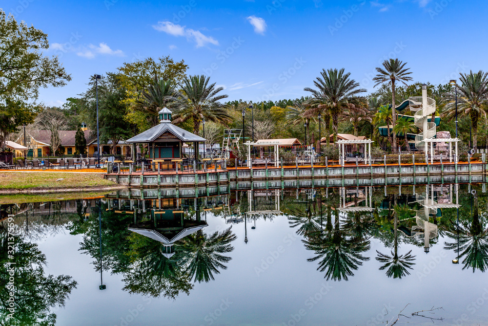 Fototapeta premium Peaceful lake with a reflection in the water