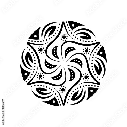Simple flat design illustration mandala ornament
