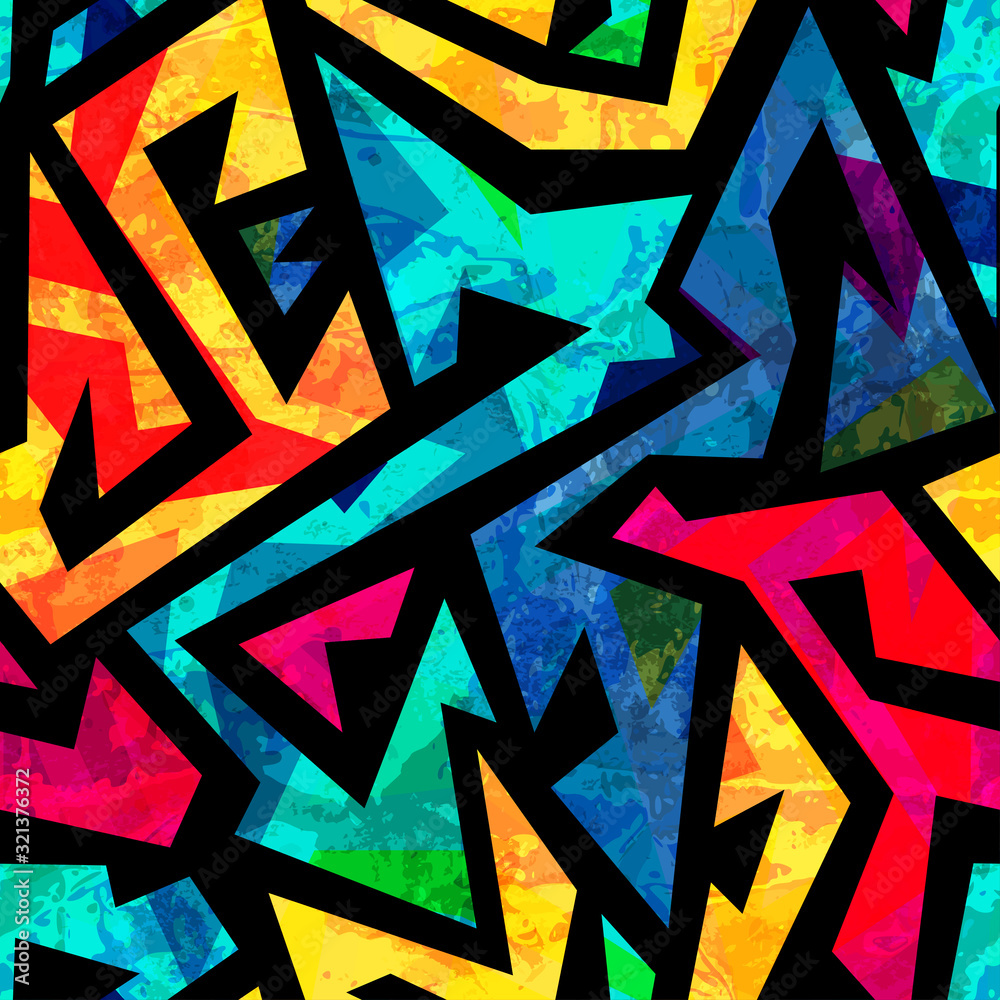bright geometric seamless texture with grunge effect bright geometric seamless texture with grunge effect