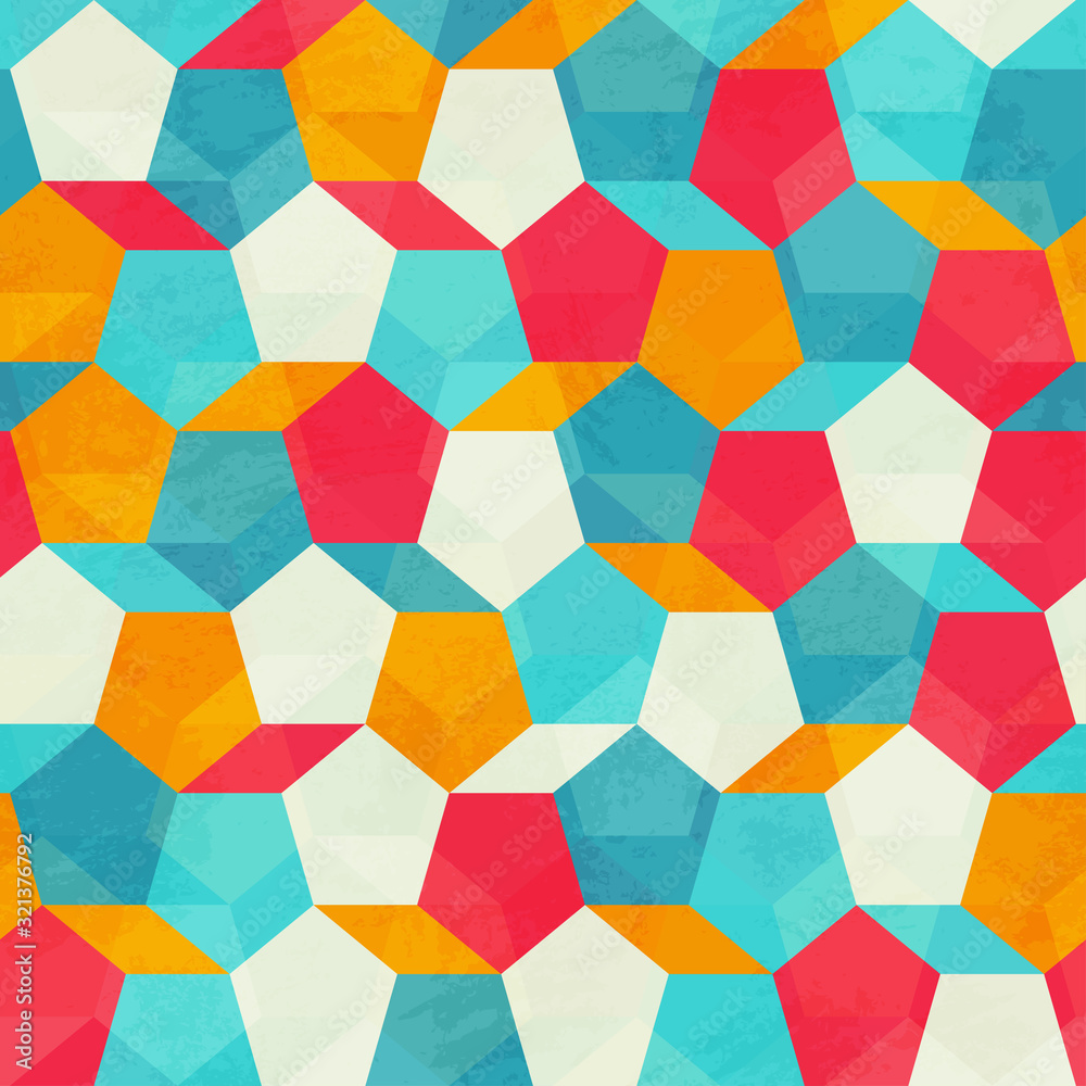 colored mosaic seamless pattern