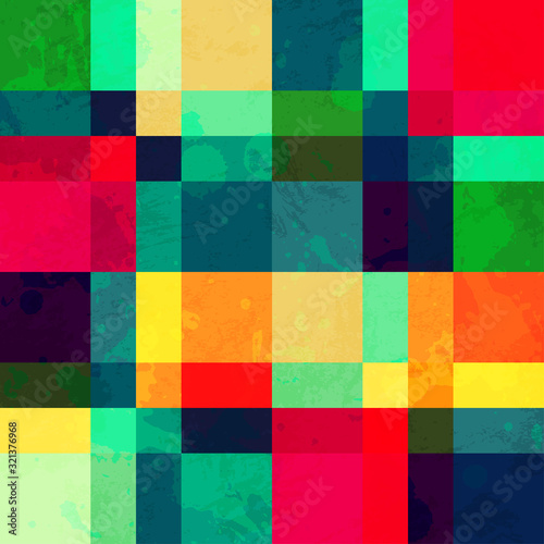 colorful square seamless pattern with blob effect