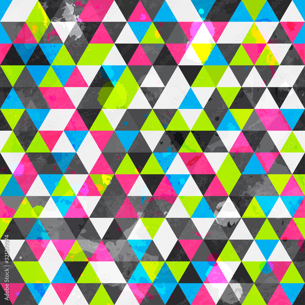grunge colored triangle seamless pattern grunge colored triangle seamless pattern