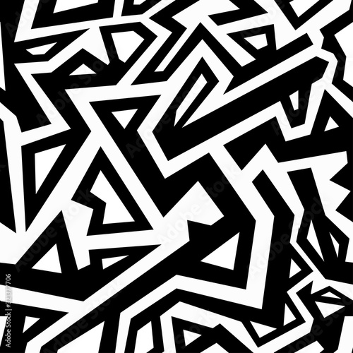 monochrome aztec seamless pattern