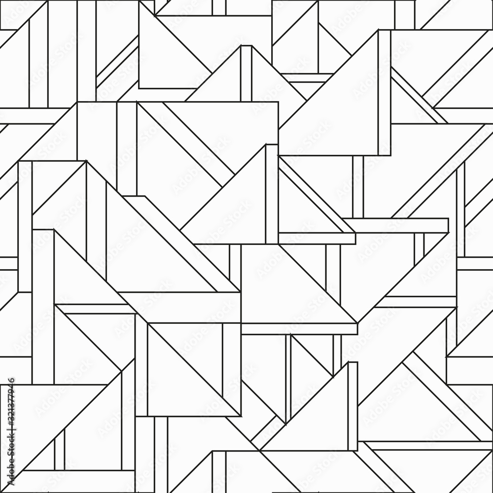 Obraz monochrome retro triangle seamless pattern