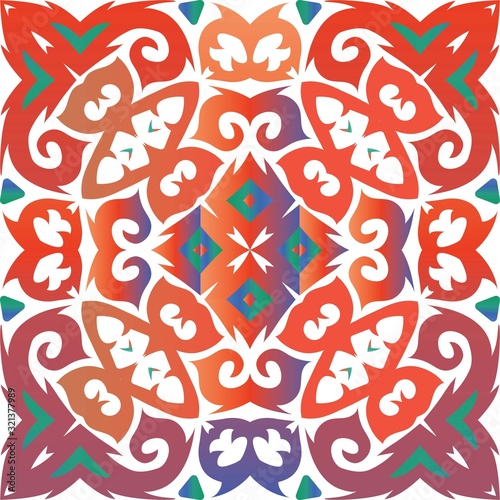 Antique ornate tiles talavera mexico.