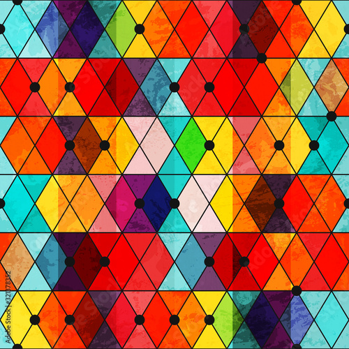 rainbow color mosaic seamless pattern