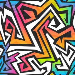 Handdoek met foto Graffiti patronen Kleurrijk graffiti spectrum patroon  © gudinny