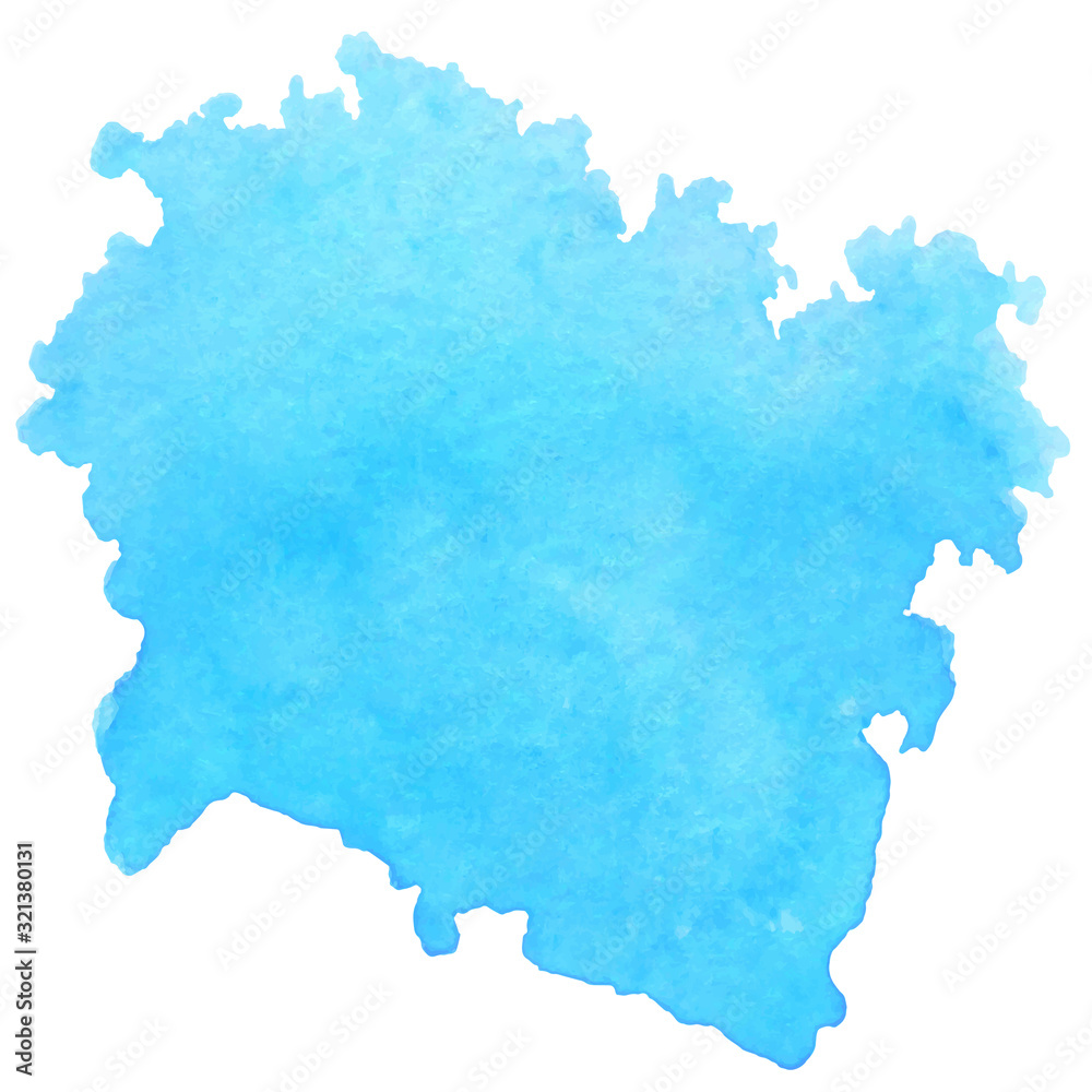 Blue water-colour blot in hand drawn style on white background. Abstract frame background. Vector brush stroke. Blue water-colour blot in hand drawn style on white background. Abstract frame background. Vector brush stroke.