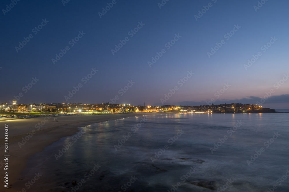 panorama of Sydney's Bondi Beach at dawn