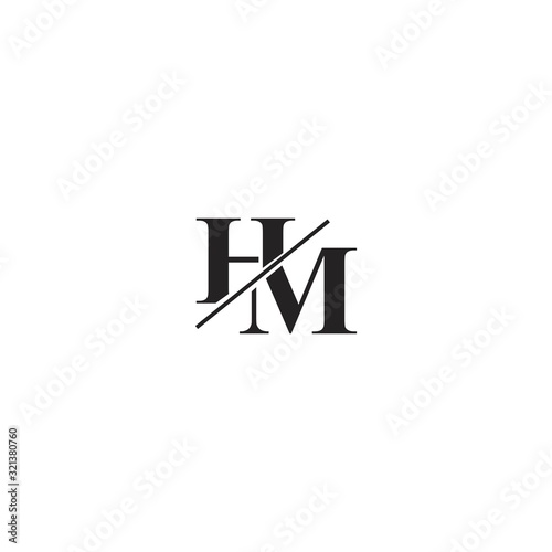 HM H M Letter Logo Design Template