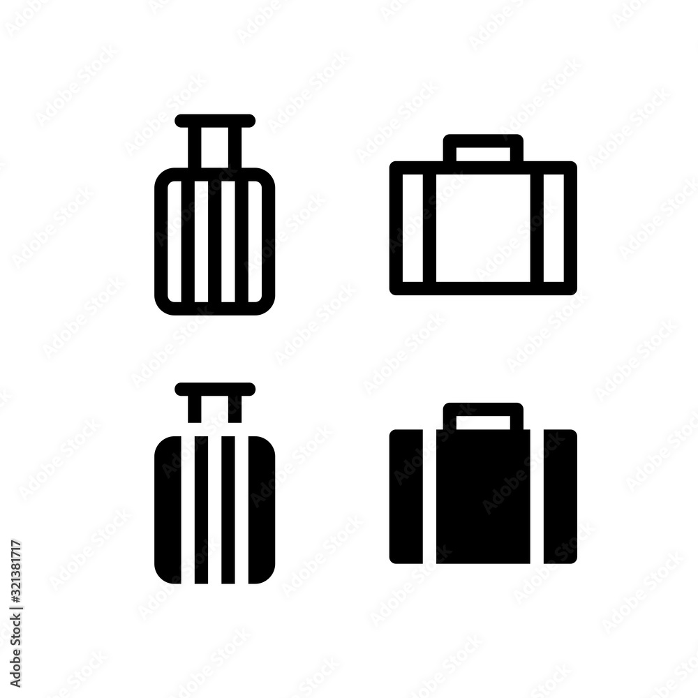 Suitcase & Bag Icon. Holiday & Travel Icon Set Vector Logo Symbol. Suitcase & Bag Icon. Holiday & Travel Icon Set Vector Logo Symbol.