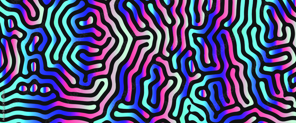 Holographic fluid, drops and blobs on dark background. Psychedelic spiritual background, concept illustration of hallucination or visual illusion. Holographic fluid, drops and blobs on dark background. Psychedelic spiritual background, concept illustration of hallucination or visual illusion.