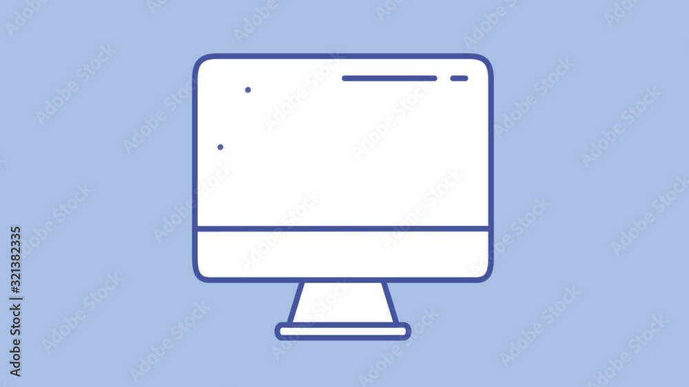 Computer line icon on the Alpha Channel Computer line icon on the Alpha Channel