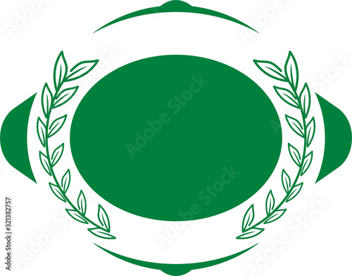 emblem modern vintage leaf green