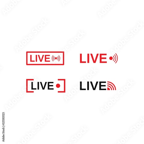 vector set of live streaming icon multimedia logo