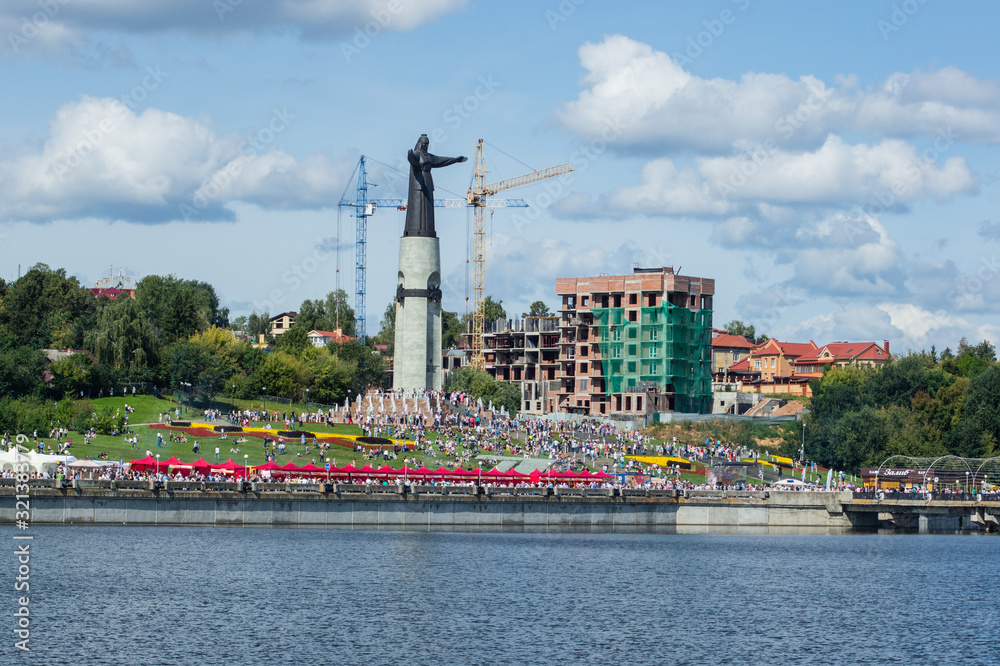 view of the monument to the mother of the patroness at the celebration of the 550th anniversary of the city of Cheboksary, 550 years. Mass festivities in the Chuvash Republic in 2019