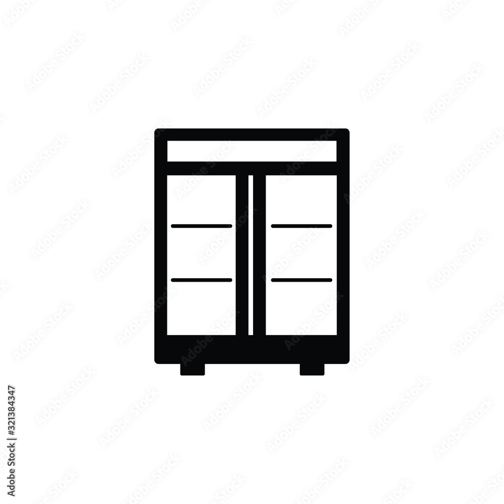Beverage freezer icon vector on white Beverage freezer icon vector on white