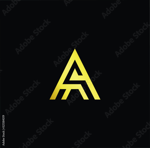 Outstanding professional elegant trendy awesome artistic black and gold color A AA AS SA initial based Alphabet icon logo. photo