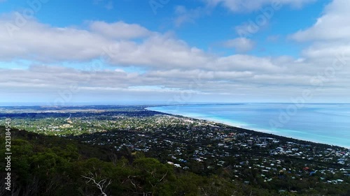 Drone Over Ocean Bay Town - Mornington Peninsula - Australia