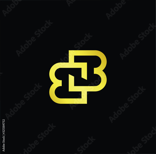 Outstanding professional elegant trendy awesome artistic black and gold color B BB initial based Alphabet icon logo.