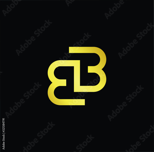 Outstanding professional elegant trendy awesome artistic black and gold color B BB initial based Alphabet icon logo.