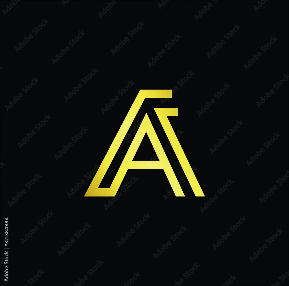 Outstanding professional elegant trendy awesome artistic black and gold color A AA initial based Alphabet icon logo. Outstanding professional elegant trendy awesome artistic black and gold color A AA initial based Alphabet icon logo.
