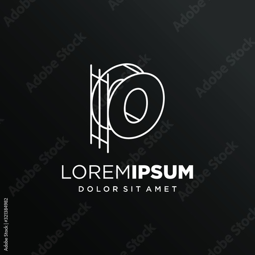 Initial Number 0 with Architecture Graphic Logo Design