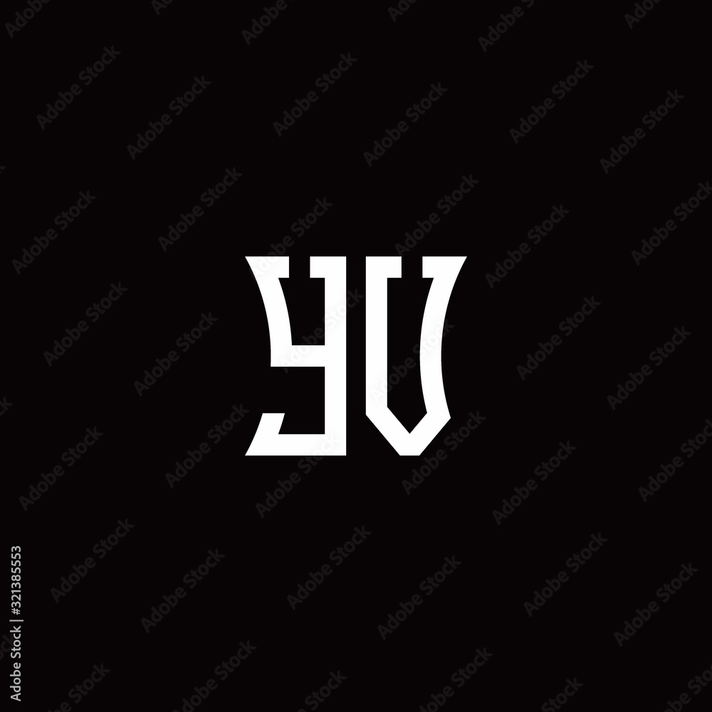 YV monogram logo with curved side style design template YV monogram logo with curved side style design template