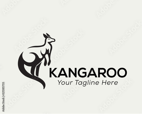 Drawing stand art kangaroo look up logo design inspiration