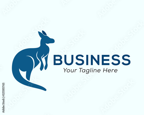 Simple stand kangaroo big tail look up logo design inspiration